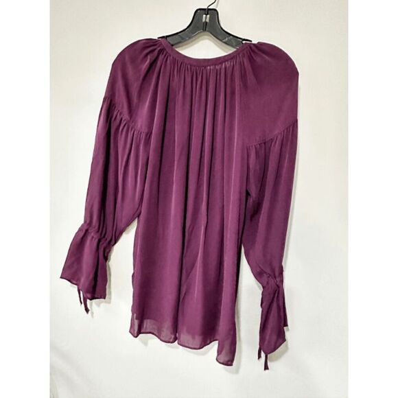 Calvin Rucker Violet Silk Pleated Tenderness Top Size M - Picture 7 of 13